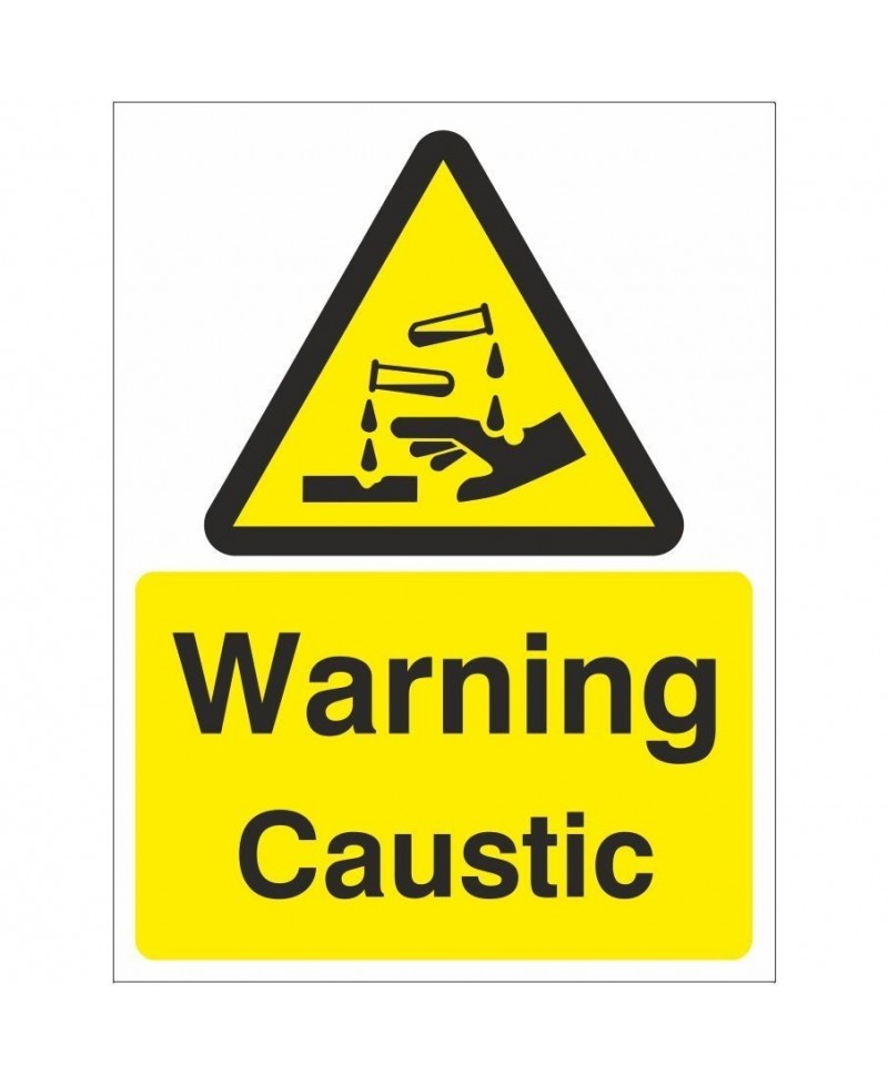 Warning Caustic Corrosive Sign