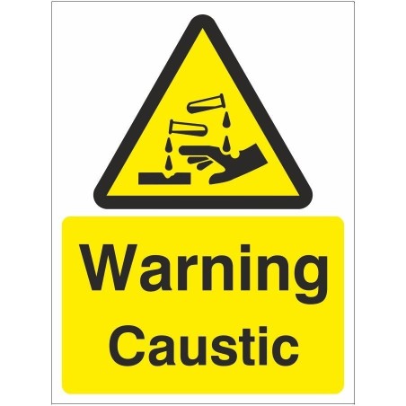 Warning Caustic Corrosive Sign