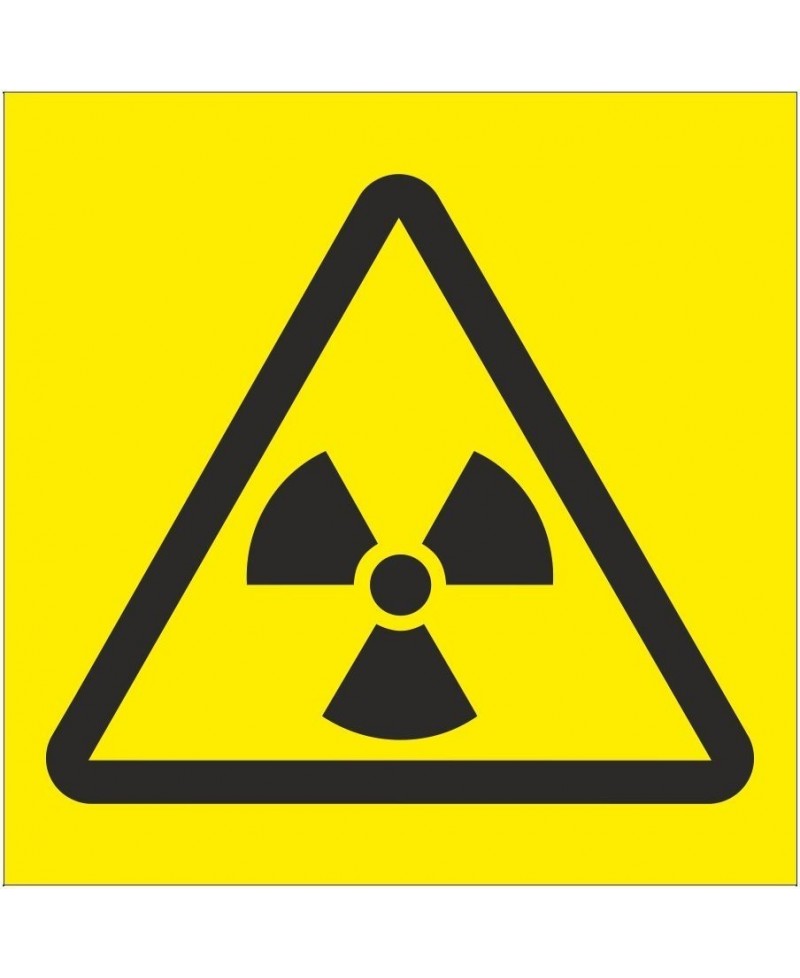 Radiation Symbol Yellow Background Sign