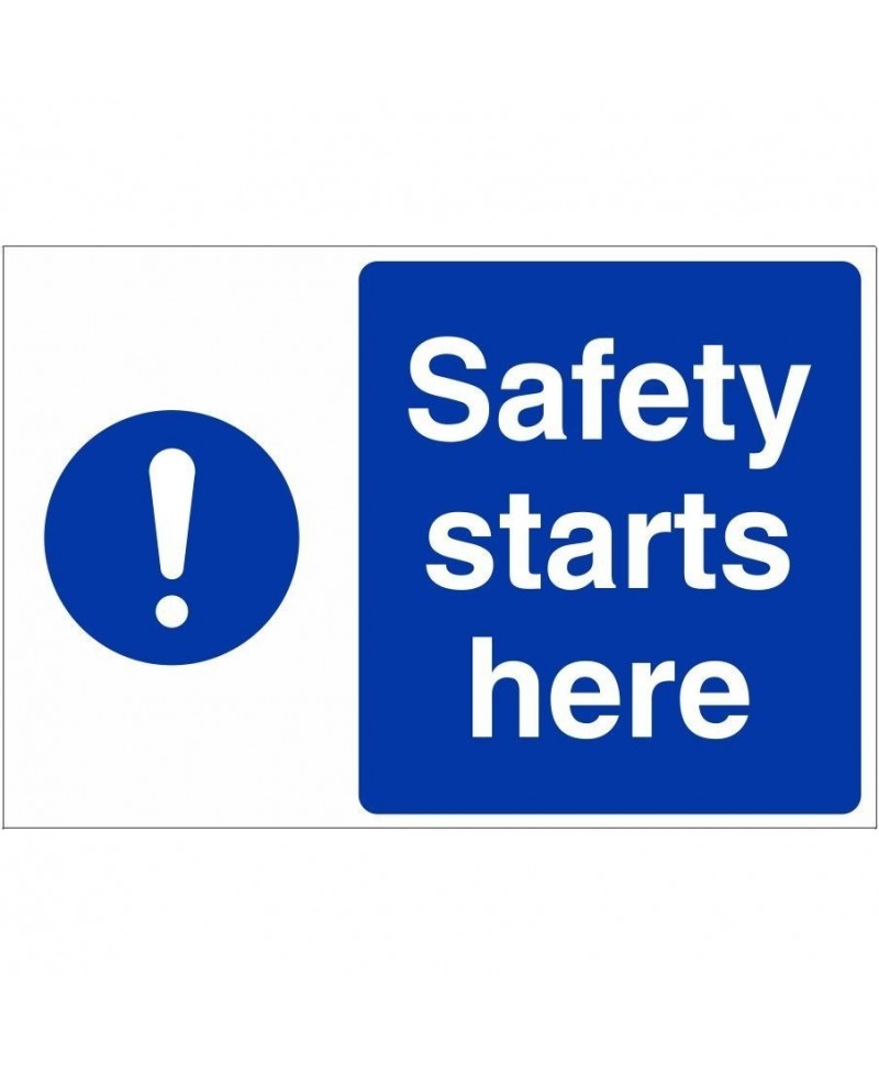 Safety Starts Here Sign With or Without Your Logo