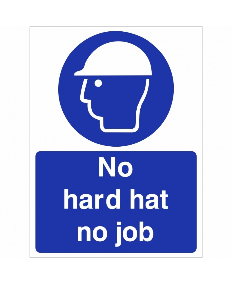 No Hard Hat No Job Sign