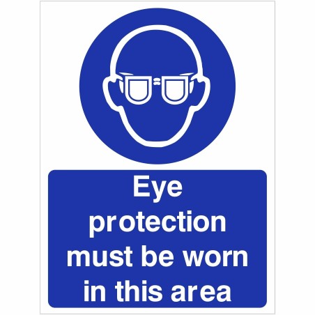 Eye Protection Must Be Worn In This Area Sign