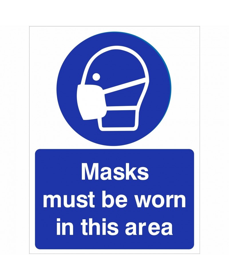 Masks Must Be Worn In This Area Sign