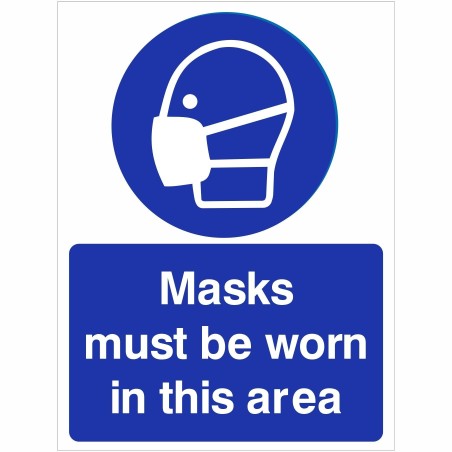 Masks Must Be Worn In This Area Sign