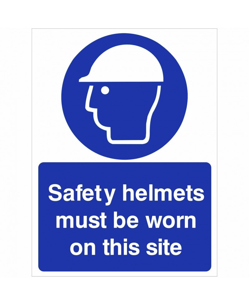 Safety Helmets Must Be Worn On This Site Sign