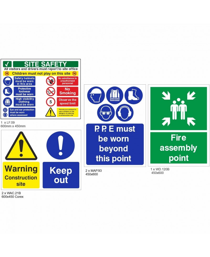 Budget Construction Safety Signs Pack (Small)