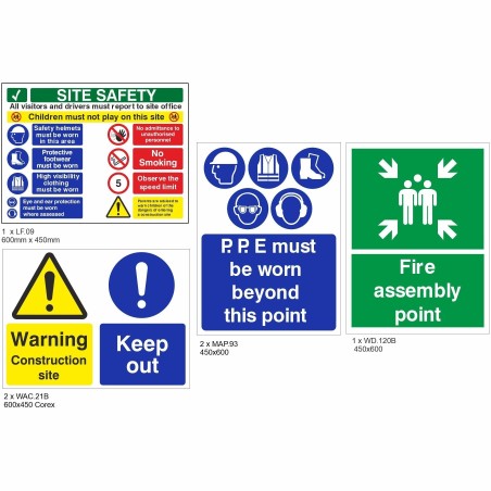 Budget Construction Safety Signs Pack (Small)