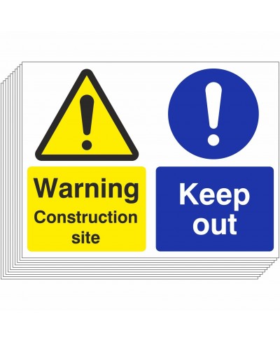 Pack Of 10 Warning Construction Site Keep Out Sign
