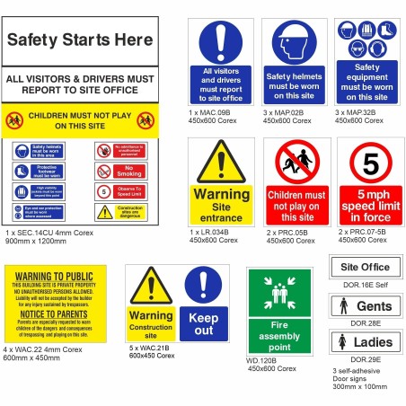 Medium Construction Safety Signs Pack (B)