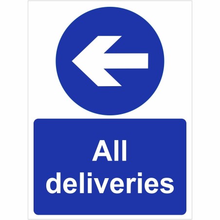 All Deliveries Arrow Left Sign