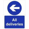 All Deliveries Arrow Left Sign