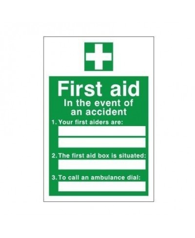 In The Event Of An Accident First Aid Sign