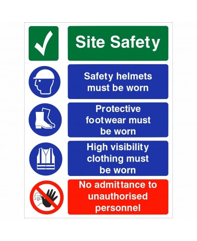 Site Safety Helmets Must Be Worn Sign