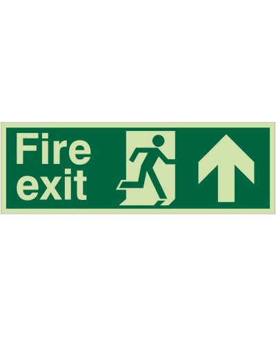 Photoluminescent Fire Exit Arrow Up Sign