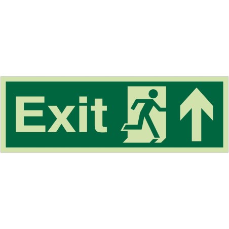 Photoluminescent Exit Arrow Up Sign