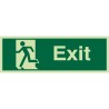 Glow in the Dark Exit Man Running Left Sign