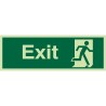 Glow in the Dark Exit Man Running Right Sign