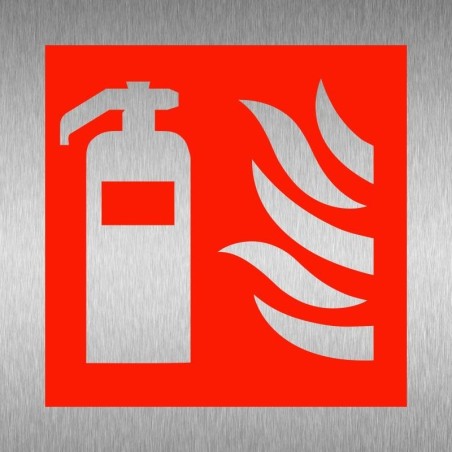 Fire Extinguisher Brushed Aluminium Sign