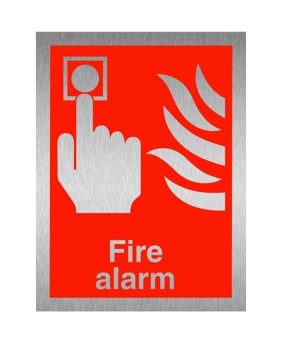 Fire Alarm Brushed Aluminium Sign