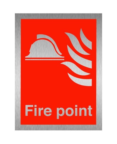 Fire Point Brushed Aluminium Sign