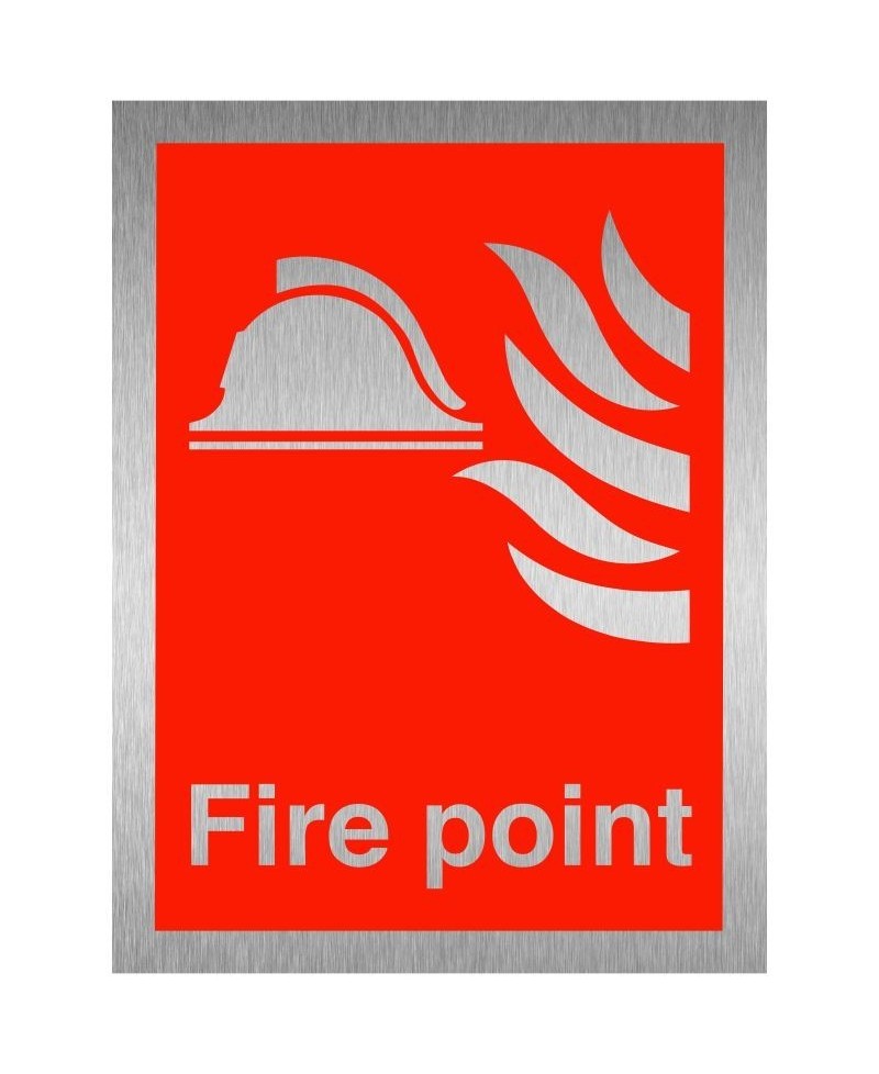 Fire Point Brushed Aluminium Sign