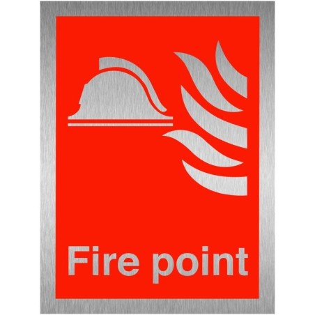 Fire Point Brushed Aluminium Sign