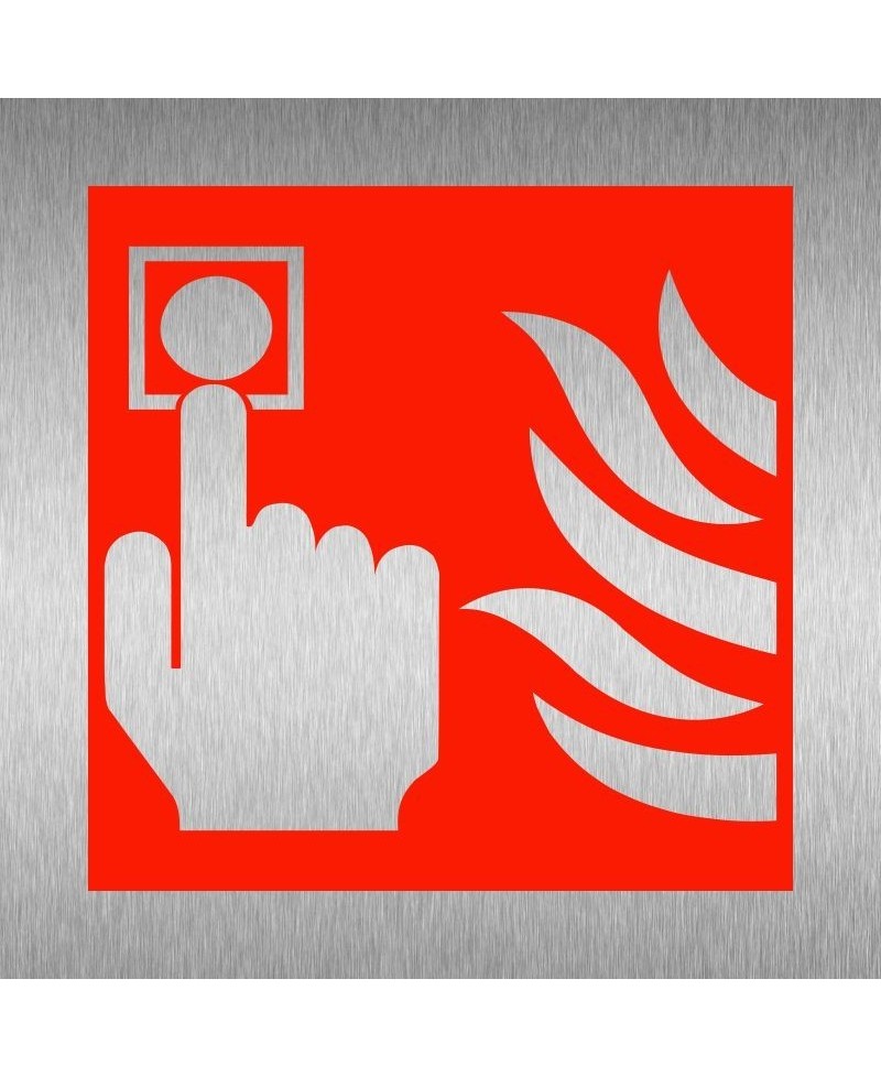 Fire Point Symbol Brushed Aluminium Sign