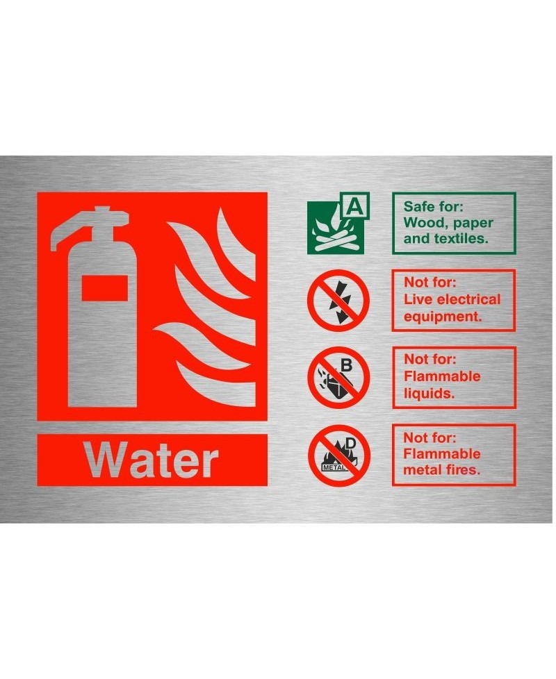 Water Brushed Aluminium Sign