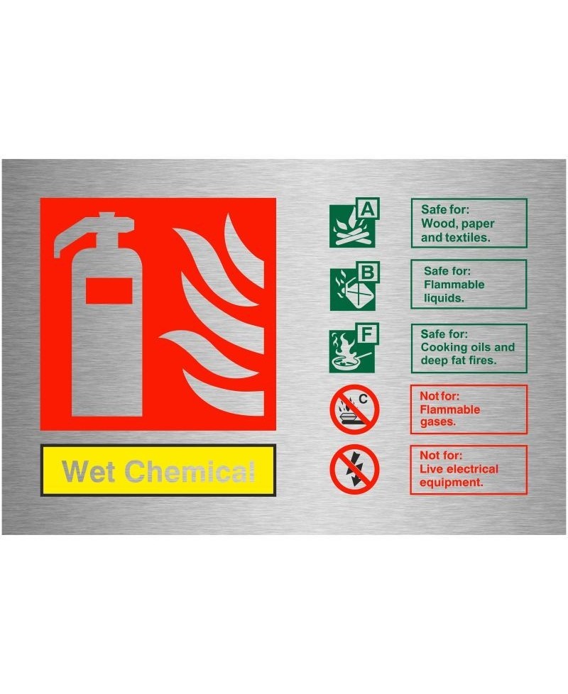 Wet Chemical Brushed Aluminium Sign