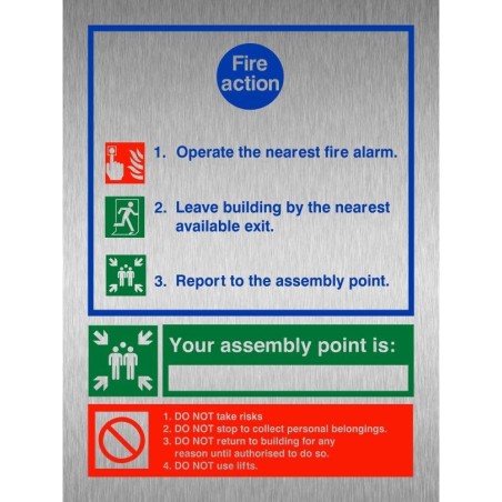 Prestige Fire Action Sign 150 x 200mm