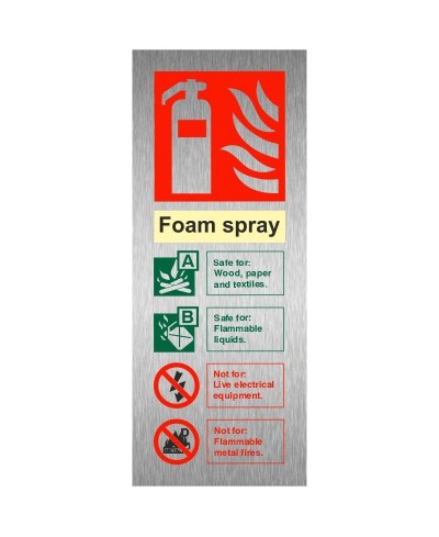 Foam Spray Brushed Aluminium Sign