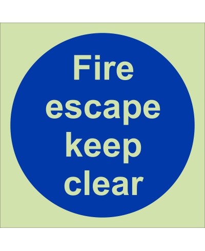 Glow in the Dark Fire Escape Keep Clear Door Sign