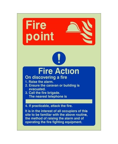 Glow In The Dark Fire Point Fire Action Sign