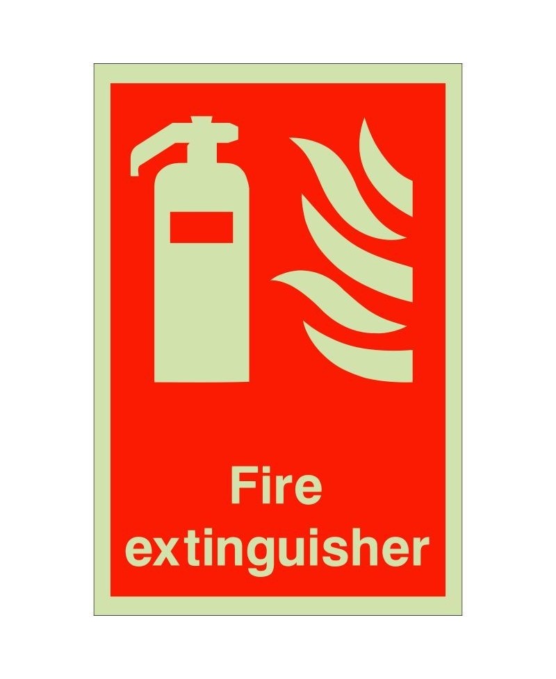 Glow in the Dark Fire Extinguisher Sign