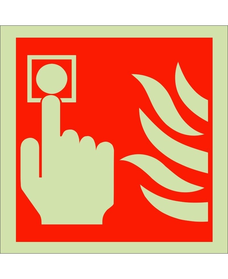 Glow in the Dark Fire Alarm Symbol Sign