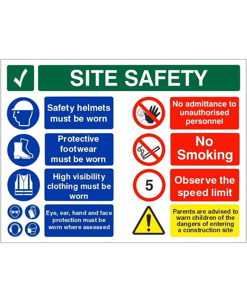 Safety Starts Here Site Safety Multi Message Safety Board