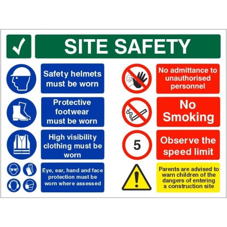 Safety Starts Here Site Safety Multi Message Safety Board