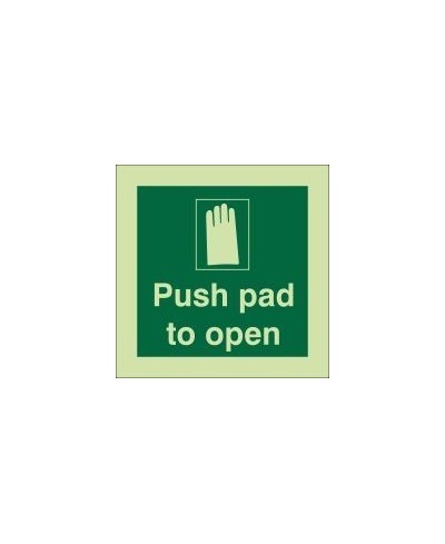 Photoluminescent Push Pad To Open Sign