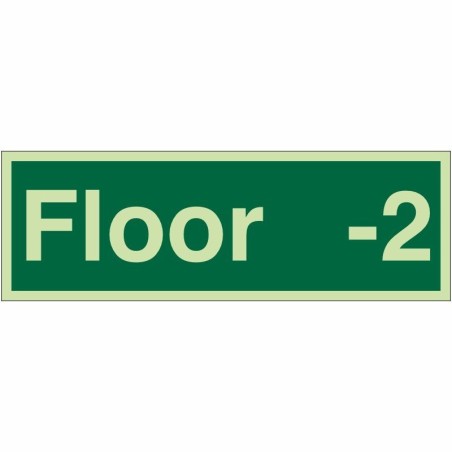 Glow in the Dark Floor -2 - Floor Level Identification Sign