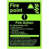 Photoluminescent Fire Action Sign