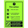 Photoluminescent Fire Action Sign