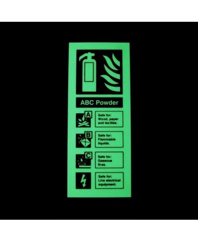 Glow in the Dark ABC Powder Fire Extinguisher Sign - Class C