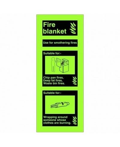 Glow in the Dark Fire Blanket Sign - Class C