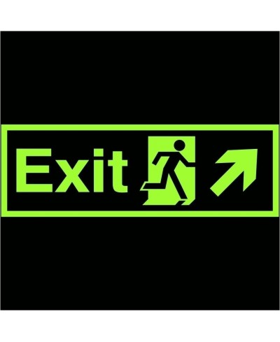 Photoluminescent Exit Arrow Up Right Sign - Class C