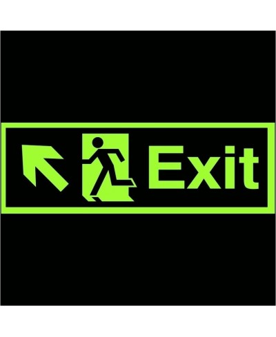 Photoluminescent Exit Arrow Up Left Sign - Class C