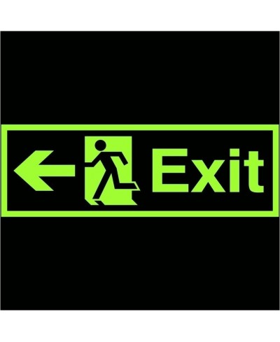 Photoluminescent Exit Arrow Left Sign - Class C