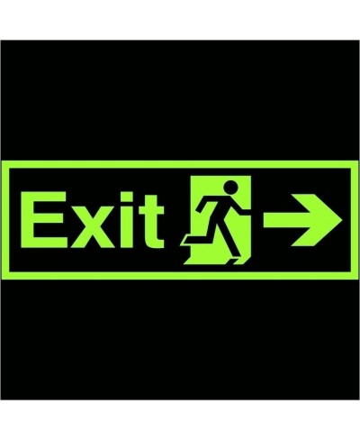 Photoluminescent Exit Arrow Right Sign - Class C