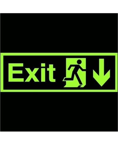 Photoluminescent Exit Arrow Down Sign - Class C