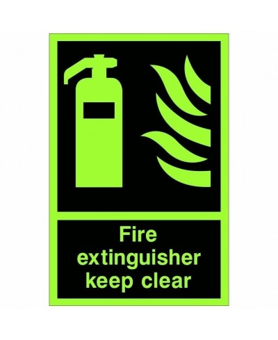 Glow in the Dark Fire Extinguisher Keep Clear Sign - Class C