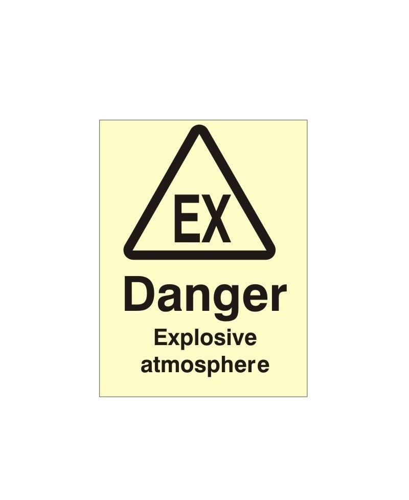 Danger Explosive Atmosphere Photoluminescent Sign